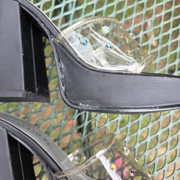 Skechers y2k 90s Somethin' Else Rhinestone Platform Pumps Heels Shoes Sz 7 - Picture 7 of 9